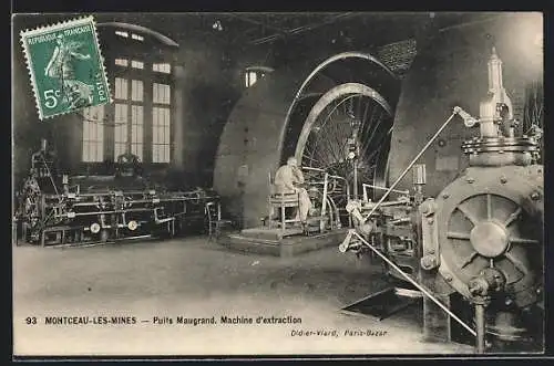 AK Montceau-les-Mines, Puits Maugrand, Machine d`extraction, Kohlebergbau