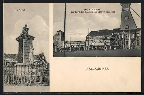 AK Sallaumines, Zeche Courrier, Denkmal