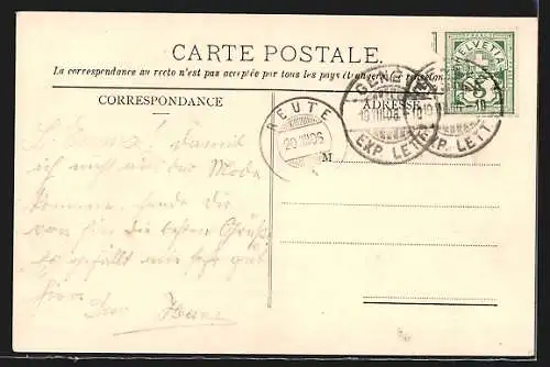 AK Genève, Pont du Mont-Blanc, Strassenbahn