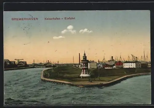 AK Bremerhaven, Kaiserhafen, Einfahrt