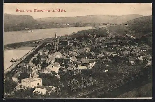 AK Oberwinter a. Rhein, Teilansicht mit Kirche