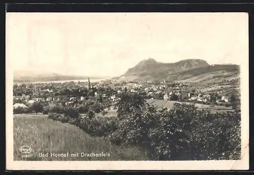 AK Bad Honnef, Teilansicht mit Drachenfels