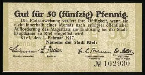 Notgeld Kiel 1917, 50 Pfennig