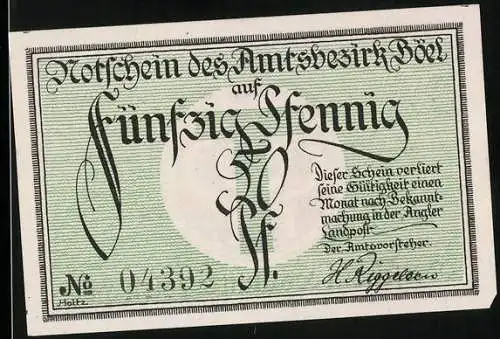 Notgeld Böel, 50 Pfennig