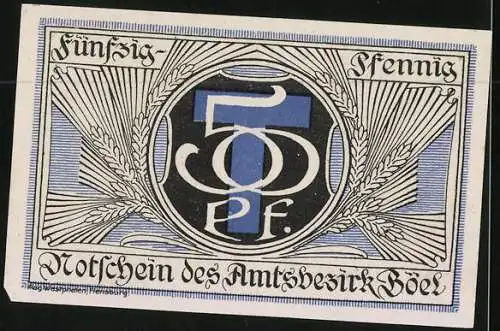 Notgeld Böel, 50 Pfennig