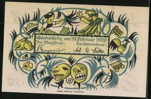 Notgeld Sonneberg 1920, 25 Pfennig, Spielzughersteller
