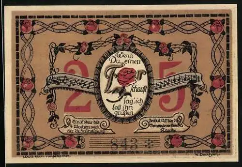 Notgeld Frose in Anhalt 1921, 25 Pfennig, Ortsansicht