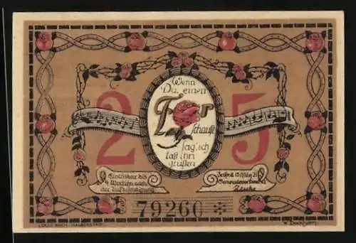 Notgeld Frose in Anhalt 1921, 25 Pfennig, Ortsansicht