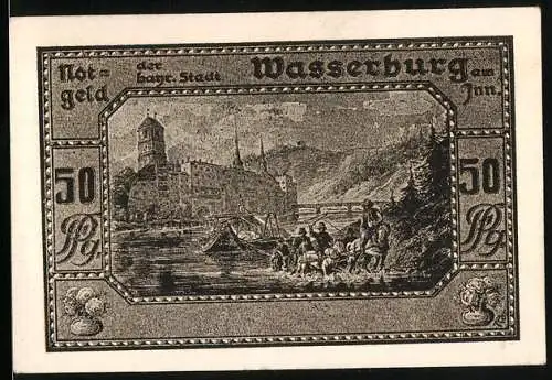 Notgeld Wasserburg am Inn 1920, 50 Pfennig, Schlossansicht