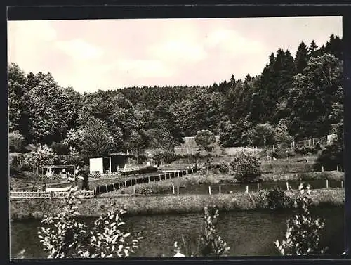 AK Kirchheim / Aulatal, Gartenhäuschen am See