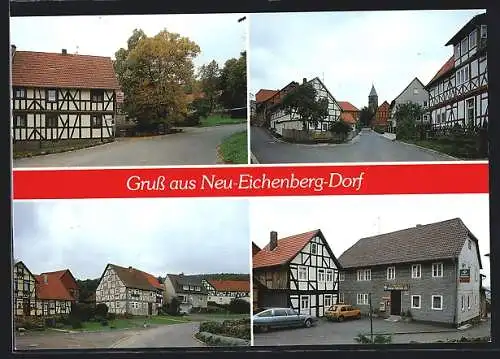 AK Neu-Eichenberg-Dorf, Gasthof Deutsches Haus und drei Ortspartien
