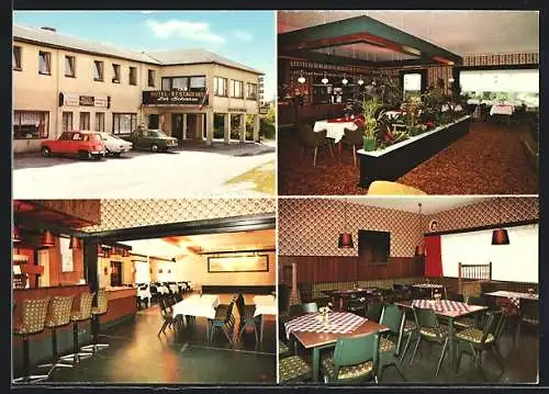 AK Heide-Süderholm, Hotel-Restaurant Zur Schanze in vier Ansichten