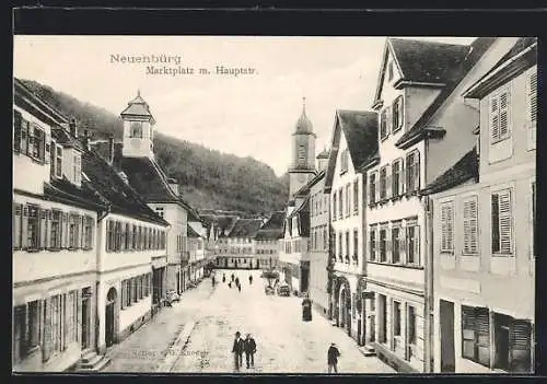 AK Neuenbürg / Enz, Marktplatz mit Hauptstrasse