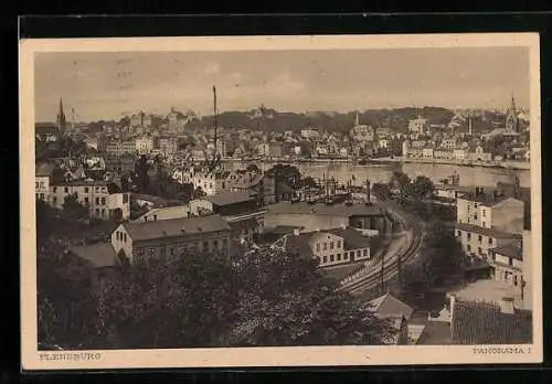 AK Flensburg, Teilansicht der Stadt