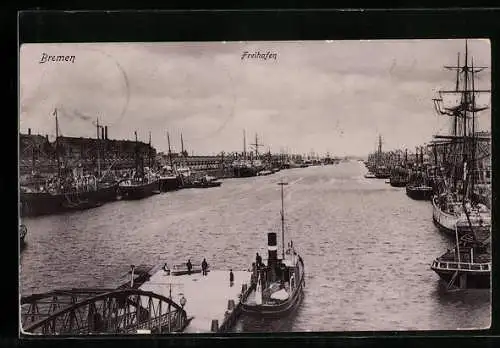 AK Bremen, Ansicht vom Freihafen