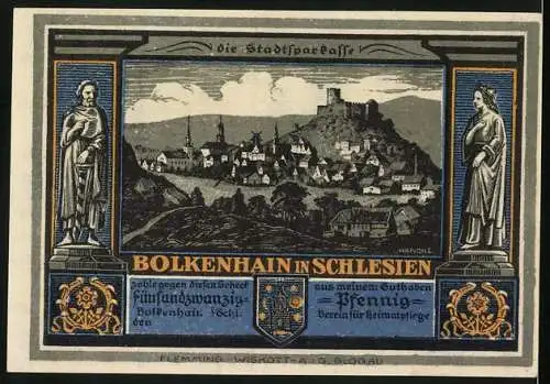 Notgeld Bolkenhain i. Schlesien, 25 Pfennig, Die Bolkoburg