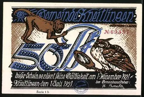 Notgeld Kneitlingen 1921, 50 Pfennig, Der Eulenspiegel in Kneitlingen im Winter