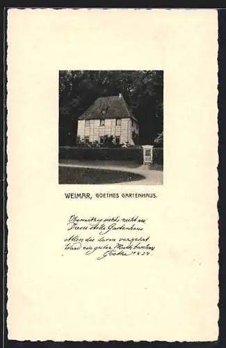 AK Weimar / Thür., Geothes Gartenhaus