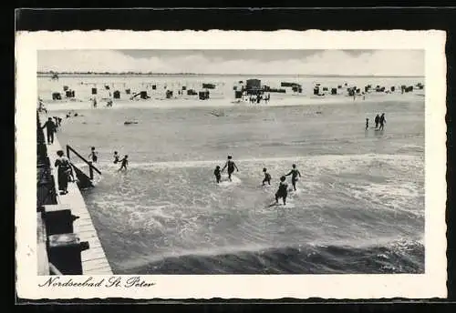 AK St. Peter / Nordsee, Strandpartie