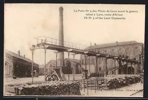 AK Lens, Le Puits No. 4 des Mines de Lens avant la guerre