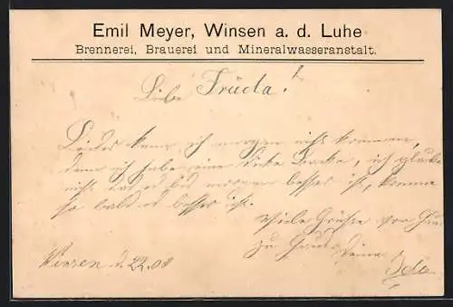 AK Winsen / Luhe, Brennerei und Brauerei Emil Meyer