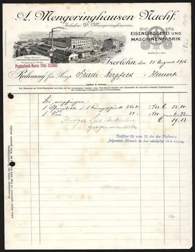 Rechnung Iserlohn 1916, A. Mengeringhausen Nachf., Eisengiesserei & Maschinenfabrik, Transportkutschen an der Fabrik