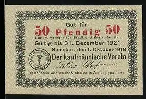 Notgeld Namslau 1921, 50 Pfennig, Ornament