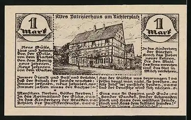 Notgeld Nieheim i. Westf. 1921, 1 Mark, Stadtwappen