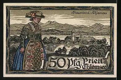 Notgeld Prien a. Chiemsee, 50 Pfennig, Fraueninsel im Chiemsee