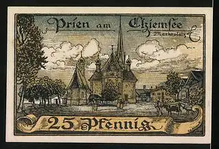 Notgeld Prien am Chiemsee, 25 Pfennig, Marktplatz