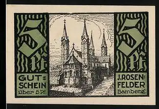 Notgeld Bamberg, 5 Pfennig, J. Rosenfelder, Domkirche