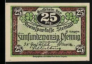 Notgeld Steinau, 25 Pfennig, Kreissparkasse