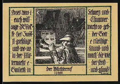Notgeld Schopfheim 1921, 50 Pfennig, Der Wächterruf