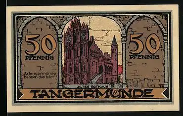 Notgeld Tangermünde 1921, 50 Pfennig, Altes Rathaus