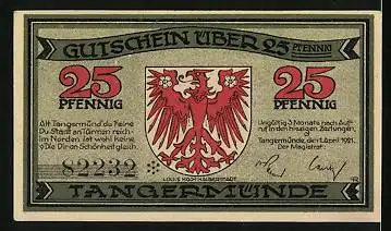 Notgeld Tangermünde 1921, 25 Pfennig, Das Neustädter Tor