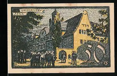 Notgeld Jena 1921, 50 Pfennig, Universität