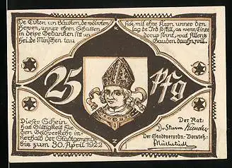 Notgeld Hagenow 1922, 25 Pfennig, Bischof