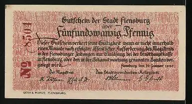 Notgeld Flensburg 1920, 25 Pfennig, Wappen