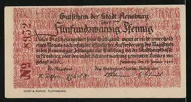 Notgeld Flensburg 1920, 25 Pfennig, Wappen