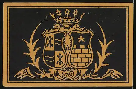 Notgeld Stockelsdorf 1921, 1 Mark, Engel, Wappen