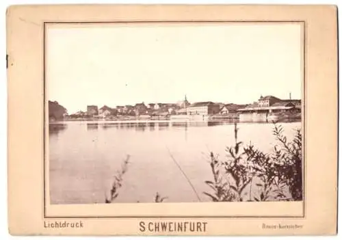 Fotografie - Lichtdruck Bauer-Kornacher, Ansicht Schweinfurt, Panorama mit Flussblick