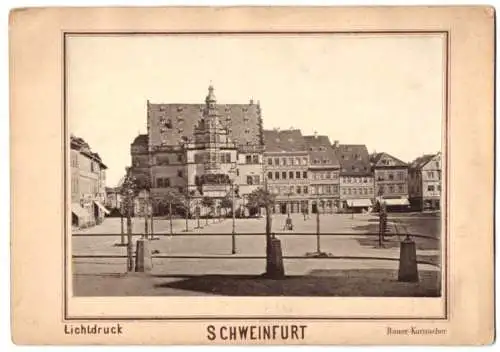 Fotografie - Lichtdruck Bauer-Kornacher, Ansicht Schweinfurt, Marktplatz mit Rathaus