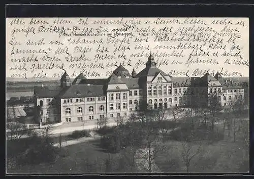 AK Köln-Neustadt, Blick auf neue Handelshochschule am Römerpark