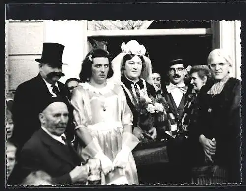 Foto-AK Lam, Kostümierte an Fasching 1966