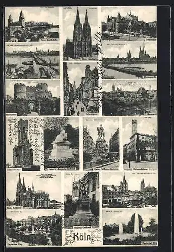 AK Köln, Dom, Neumarkt, Hahnentor, Alter Markt