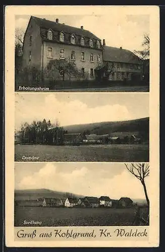 AK Kohlgrund b. Waldeck, Domäne, Erholungsheim, an der Siedlung