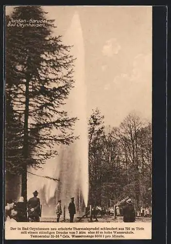 AK Bad Oeynhausen, Der Jordan-Sprudel schleudert eine 40 m hohe Wassersäule, Quelle