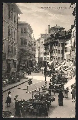 AK Bolzano, Piazza delle Erbe, Markt