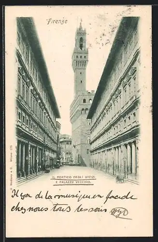 AK Firenze, Il Portico degli Uffizi e Palazzo Vecchio
