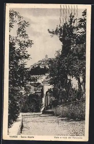 AK Varese, Sacro Monte, Viale e vista del Panorama